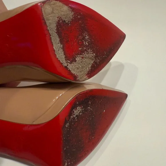 Christian Louboutin Nude Patent Leather Heels - Picture 9 of 13